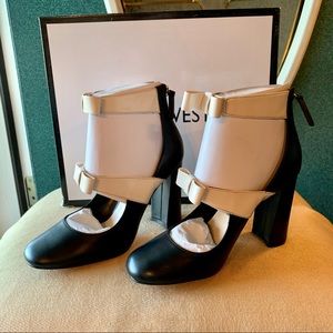 NWT Nine West Black/Cream Heels
